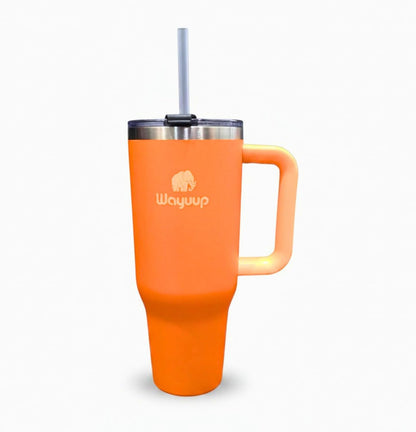 40 oz Tumbler with Handle and Straw Lid, Stainless Steel Vacuum Insulated Double Wall Water Bottle Leak-proof, Non Slip more than 24 Hrs or Hot for 6 Hrs (Flamingo), WPM40
