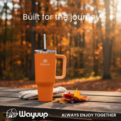 40 oz Tumbler with Handle and Straw Lid, Stainless Steel Vacuum Insulated Double Wall Water Bottle Leak-proof, Non Slip more than 24 Hrs or Hot for 6 Hrs (Flamingo), WPM40