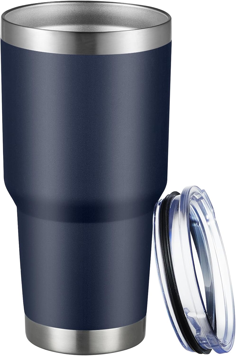 30oz Tumbler Double Wall Vacuum Insulated Travel Mug, Stainless Steel Tumbler with Lid, Durable Powder Coated Insulated Coffee Cup for Cold & Hot Drinks (Silver)