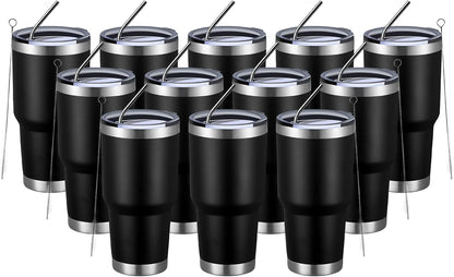 30oz Tumbler Double Wall Vacuum Insulated Travel Mug, Stainless Steel Tumbler with Lid, Durable Powder Coated Insulated Coffee Cup for Cold & Hot Drinks (Silver)