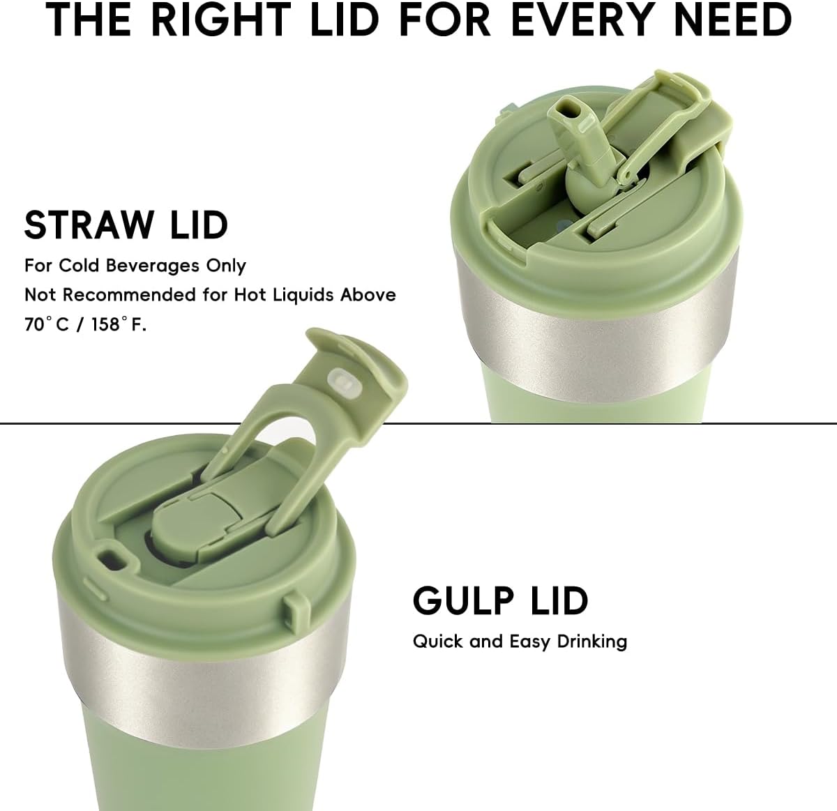 Insulated Travel Coffee Mug, 17oz Stainless Steel Leakproof Flip Straw Cup | Double Wall Vacuum Insulated, BPA-Free Material, Reusable Tumbler for Hot & Cold Drinks, Classic Black, Fits Car Cup Holders