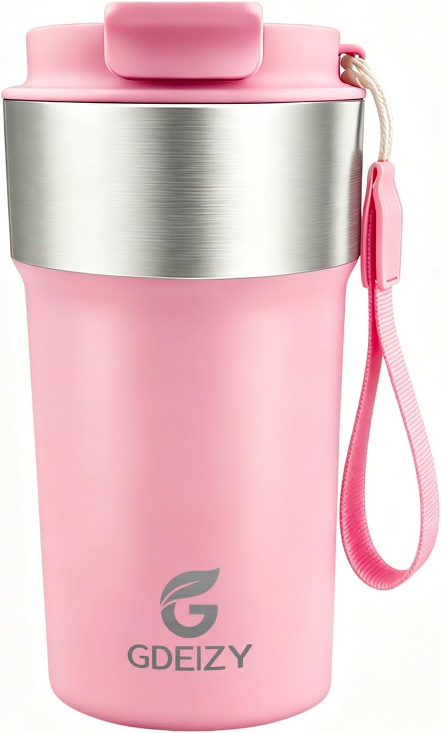 Insulated Travel Coffee Mug, 17oz Stainless Steel Leakproof Flip Straw Cup | Double Wall Vacuum Insulated, BPA-Free Material, Reusable Tumbler for Hot & Cold Drinks, Classic Black, Fits Car Cup Holders