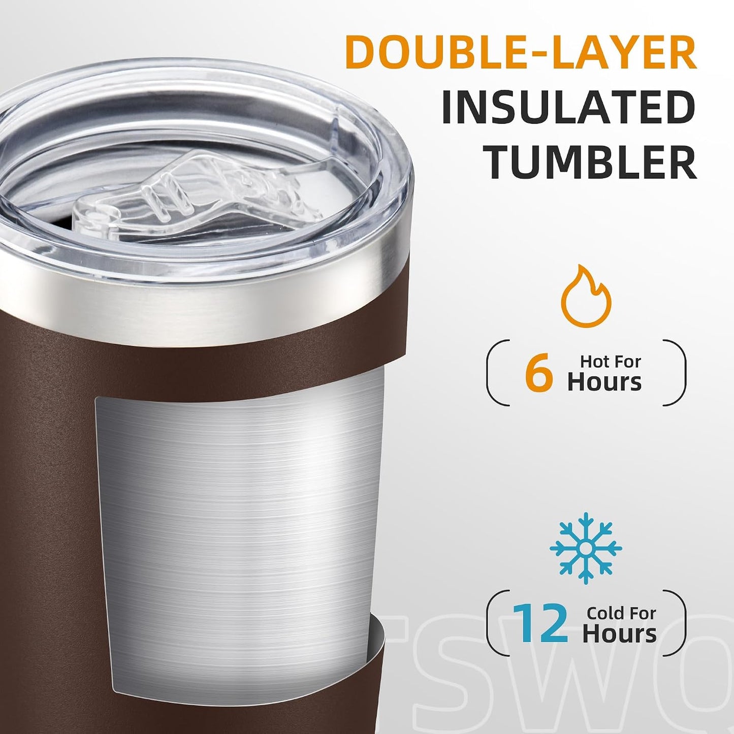 20 oz Tumbler with Lid Stainless Steel Insulated Tumblers, 1 Pack | Leak Proof Lid, Double Wall & Vacuum, Powder Coated, Fit Most Car Cup Holders, for Cold and Hot Drinks, Grey