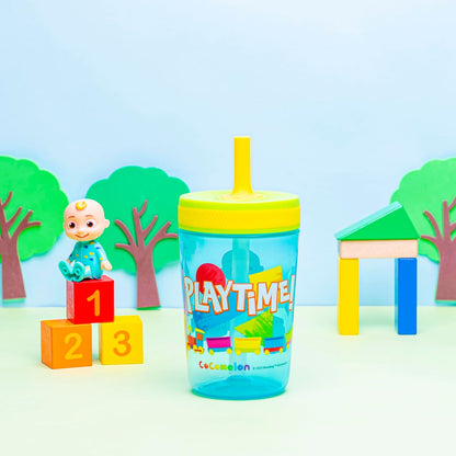 15oz Bluey Kelso Tumbler Set, Leak-Proof Screw-On Lid with Straw Made of Durable Plastic and Silicone, Perfect Bundle for Kids, 2 Count (Pack of 1) - Colors A