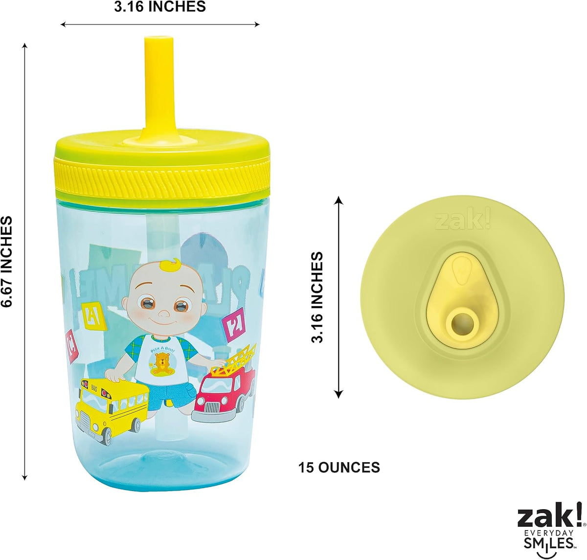 15oz Bluey Kelso Tumbler Set, Leak-Proof Screw-On Lid with Straw Made of Durable Plastic and Silicone, Perfect Bundle for Kids, 2 Count (Pack of 1) - Colors A
