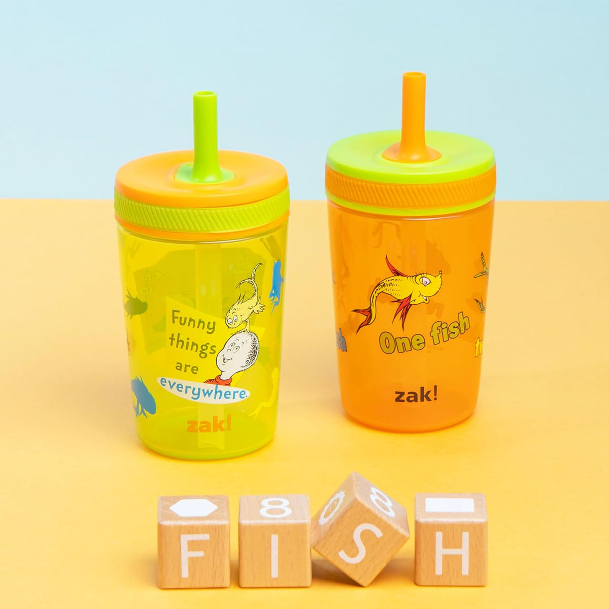 15oz Bluey Kelso Tumbler Set, Leak-Proof Screw-On Lid with Straw Made of Durable Plastic and Silicone, Perfect Bundle for Kids, 2 Count (Pack of 1) - Colors A