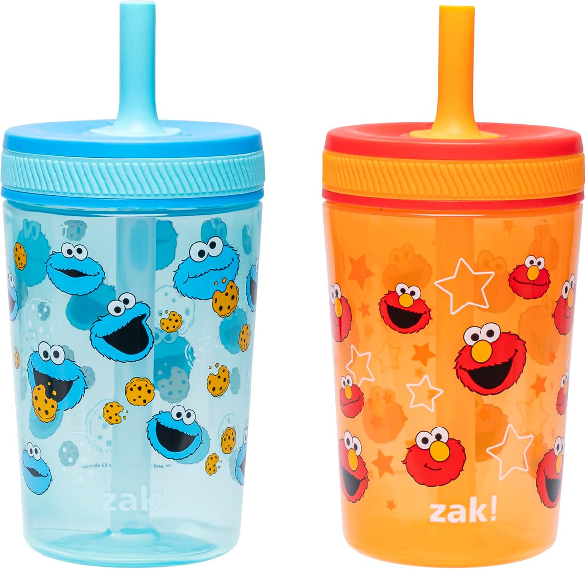 15oz Bluey Kelso Tumbler Set, Leak-Proof Screw-On Lid with Straw Made of Durable Plastic and Silicone, Perfect Bundle for Kids, 2 Count (Pack of 1) - Colors A