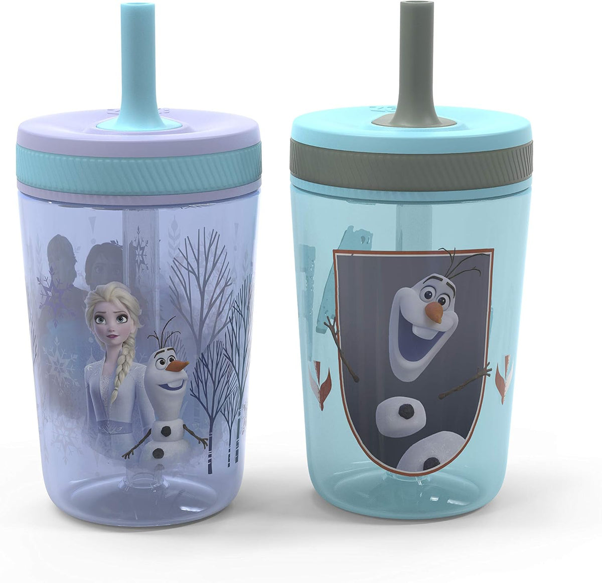 15oz Bluey Kelso Tumbler Set, Leak-Proof Screw-On Lid with Straw Made of Durable Plastic and Silicone, Perfect Bundle for Kids, 2 Count (Pack of 1) - Colors A