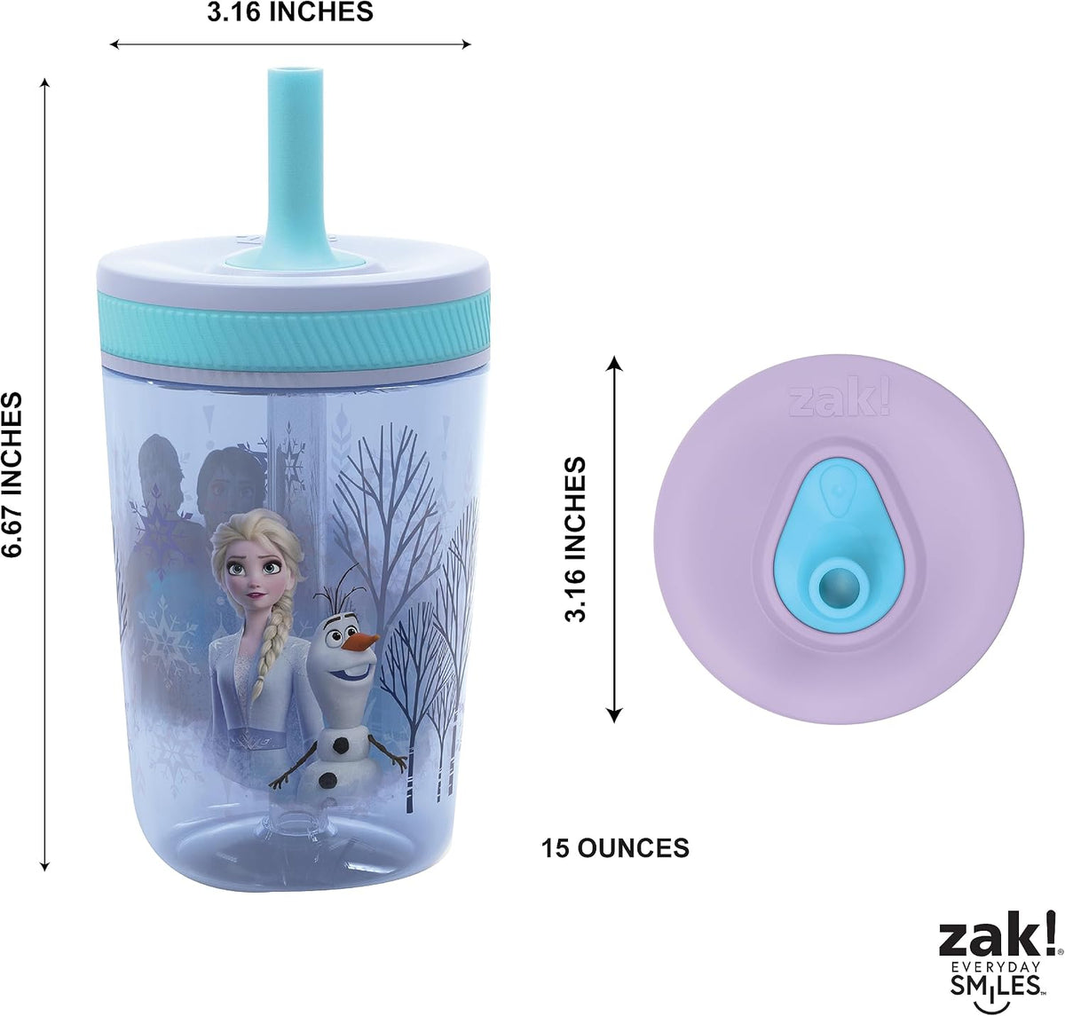 15oz Bluey Kelso Tumbler Set, Leak-Proof Screw-On Lid with Straw Made of Durable Plastic and Silicone, Perfect Bundle for Kids, 2 Count (Pack of 1) - Colors A
