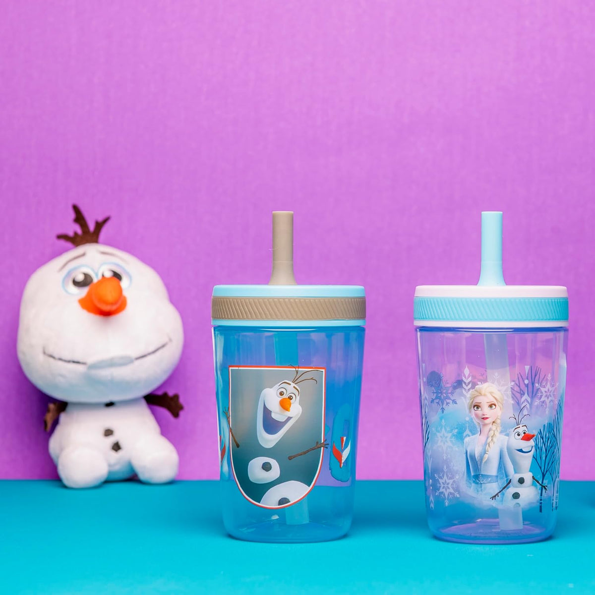 15oz Bluey Kelso Tumbler Set, Leak-Proof Screw-On Lid with Straw Made of Durable Plastic and Silicone, Perfect Bundle for Kids, 2 Count (Pack of 1) - Colors A