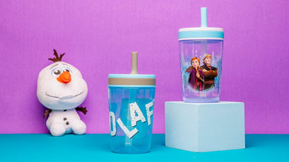 15oz Bluey Kelso Tumbler Set, Leak-Proof Screw-On Lid with Straw Made of Durable Plastic and Silicone, Perfect Bundle for Kids, 2 Count (Pack of 1) - Colors A