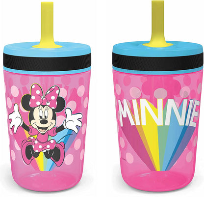 15oz Bluey Kelso Tumbler Set, Leak-Proof Screw-On Lid with Straw Made of Durable Plastic and Silicone, Perfect Bundle for Kids, 2 Count (Pack of 1) - Colors A