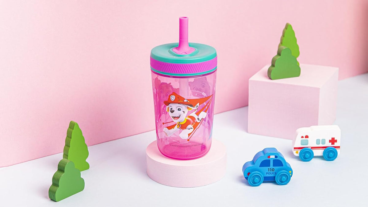 15oz Bluey Kelso Tumbler Set, Leak-Proof Screw-On Lid with Straw Made of Durable Plastic and Silicone, Perfect Bundle for Kids, 2 Count (Pack of 1) - Colors A