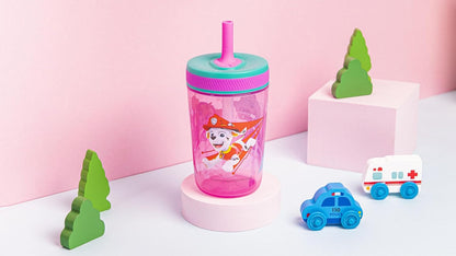 15oz Bluey Kelso Tumbler Set, Leak-Proof Screw-On Lid with Straw Made of Durable Plastic and Silicone, Perfect Bundle for Kids, 2 Count (Pack of 1) - Colors A