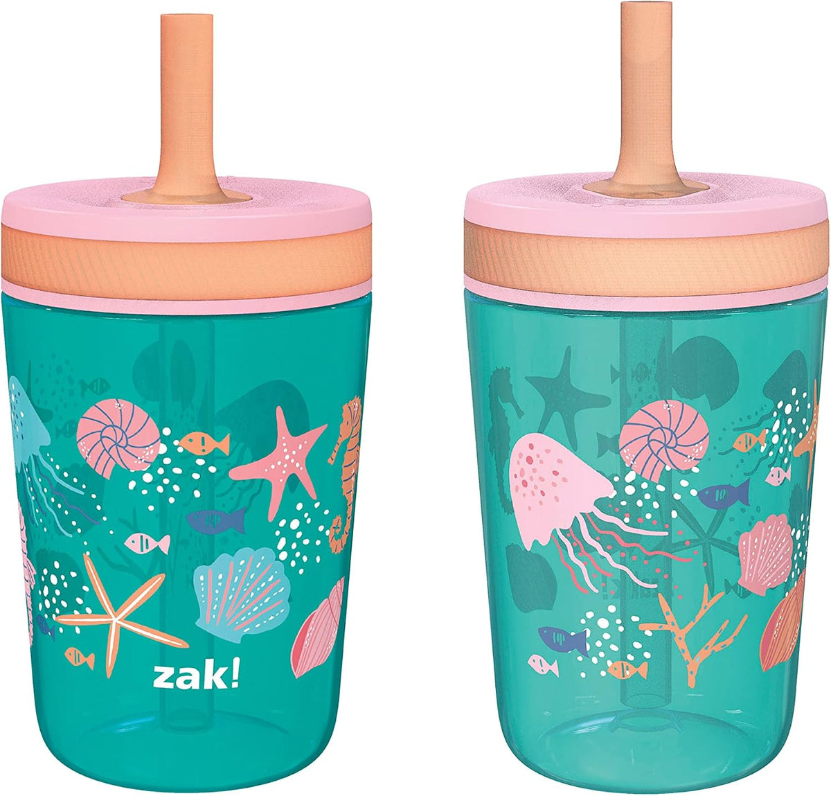 15oz Bluey Kelso Tumbler Set, Leak-Proof Screw-On Lid with Straw Made of Durable Plastic and Silicone, Perfect Bundle for Kids, 2 Count (Pack of 1) - Colors A