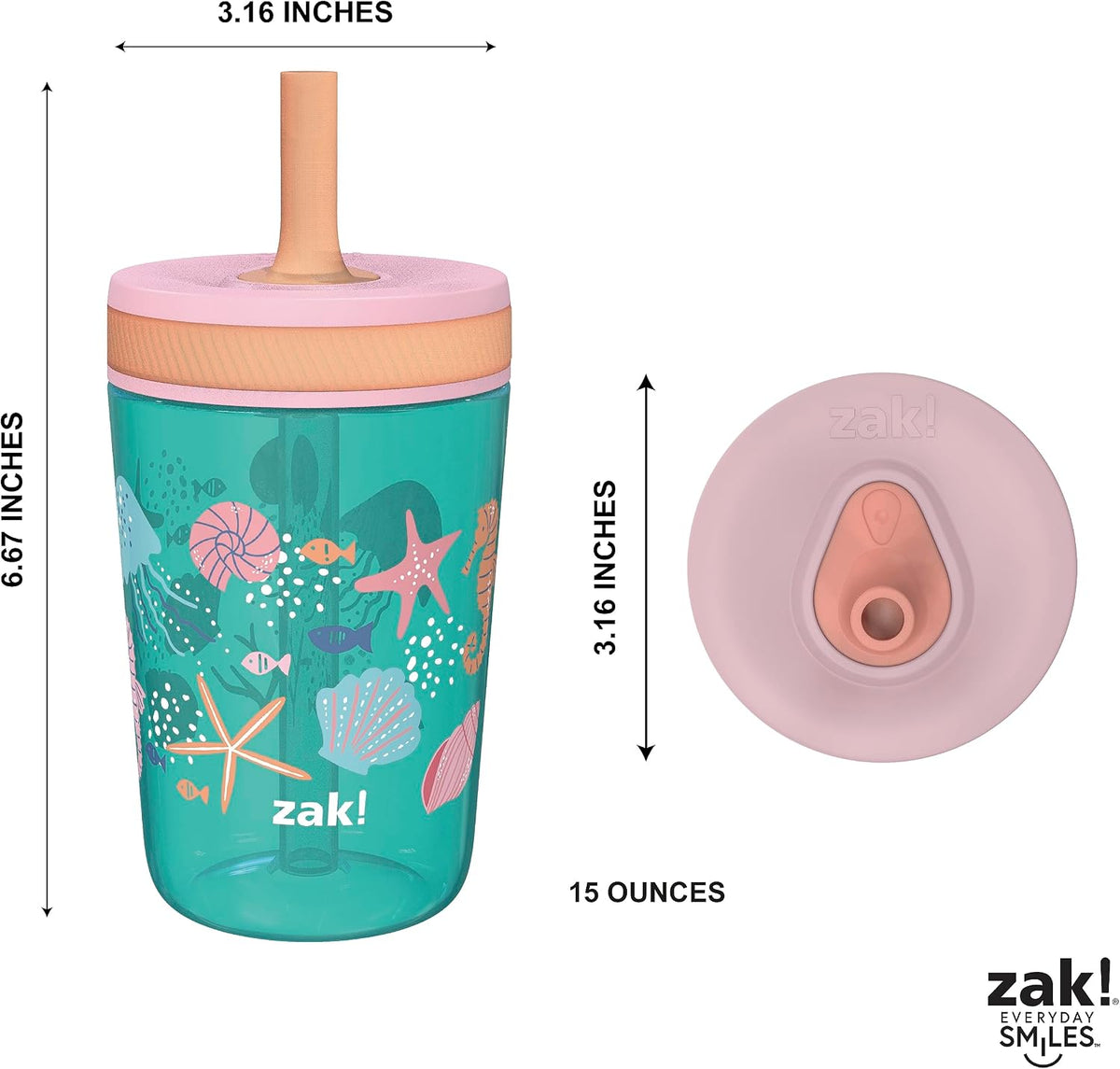15oz Bluey Kelso Tumbler Set, Leak-Proof Screw-On Lid with Straw Made of Durable Plastic and Silicone, Perfect Bundle for Kids, 2 Count (Pack of 1) - Colors A