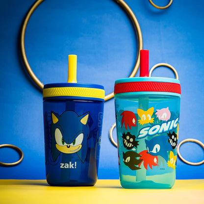 15oz Bluey Kelso Tumbler Set, Leak-Proof Screw-On Lid with Straw Made of Durable Plastic and Silicone, Perfect Bundle for Kids, 2 Count (Pack of 1) - Colors A