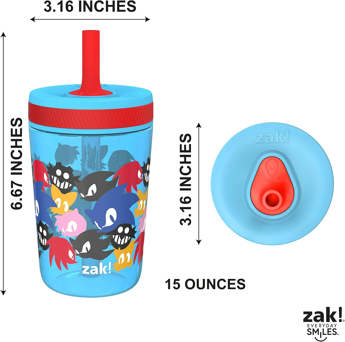 15oz Bluey Kelso Tumbler Set, Leak-Proof Screw-On Lid with Straw Made of Durable Plastic and Silicone, Perfect Bundle for Kids, 2 Count (Pack of 1) - Colors A