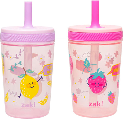 15oz Bluey Kelso Tumbler Set, Leak-Proof Screw-On Lid with Straw Made of Durable Plastic and Silicone, Perfect Bundle for Kids, 2 Count (Pack of 1) - Colors A