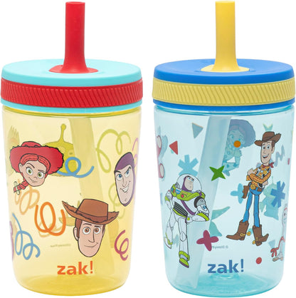 15oz Bluey Kelso Tumbler Set, Leak-Proof Screw-On Lid with Straw Made of Durable Plastic and Silicone, Perfect Bundle for Kids, 2 Count (Pack of 1) - Colors A