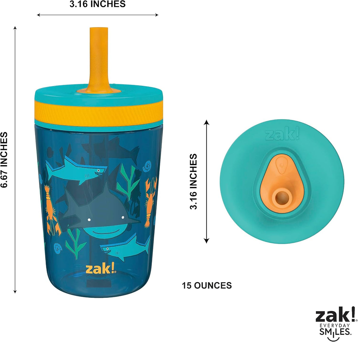 15oz Bluey Kelso Tumbler Set, Leak-Proof Screw-On Lid with Straw Made of Durable Plastic and Silicone, Perfect Bundle for Kids, 2 Count (Pack of 1) - Colors A