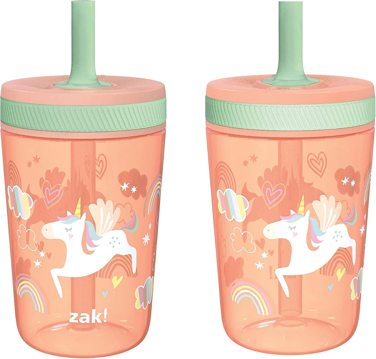 15oz Bluey Kelso Tumbler Set, Leak-Proof Screw-On Lid with Straw Made of Durable Plastic and Silicone, Perfect Bundle for Kids, 2 Count (Pack of 1) - Colors A
