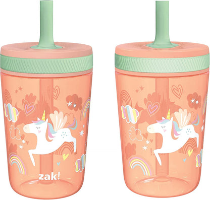 15oz Bluey Kelso Tumbler Set, Leak-Proof Screw-On Lid with Straw Made of Durable Plastic and Silicone, Perfect Bundle for Kids, 2 Count (Pack of 1) - Colors A