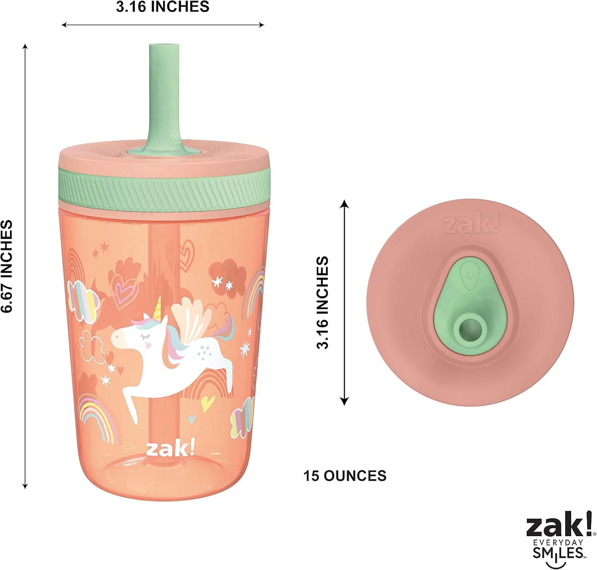 15oz Bluey Kelso Tumbler Set, Leak-Proof Screw-On Lid with Straw Made of Durable Plastic and Silicone, Perfect Bundle for Kids, 2 Count (Pack of 1) - Colors A