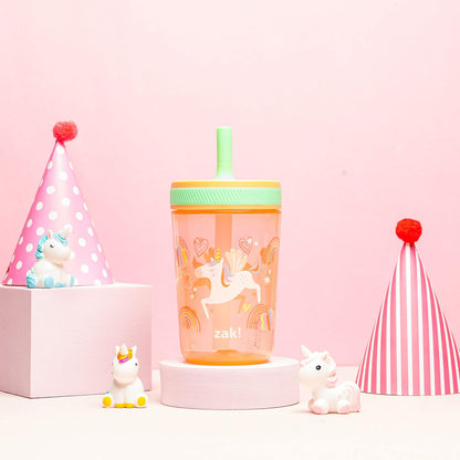 15oz Bluey Kelso Tumbler Set, Leak-Proof Screw-On Lid with Straw Made of Durable Plastic and Silicone, Perfect Bundle for Kids, 2 Count (Pack of 1) - Colors A