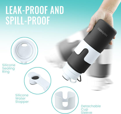 Collapsible Water Bottle, BPA Free 26oz Silicone Water Bottles