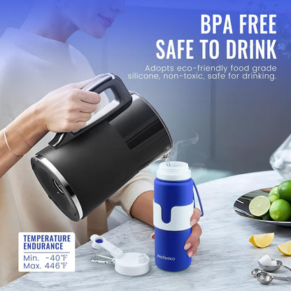 Collapsible Water Bottle, BPA Free 26oz Silicone Water Bottles