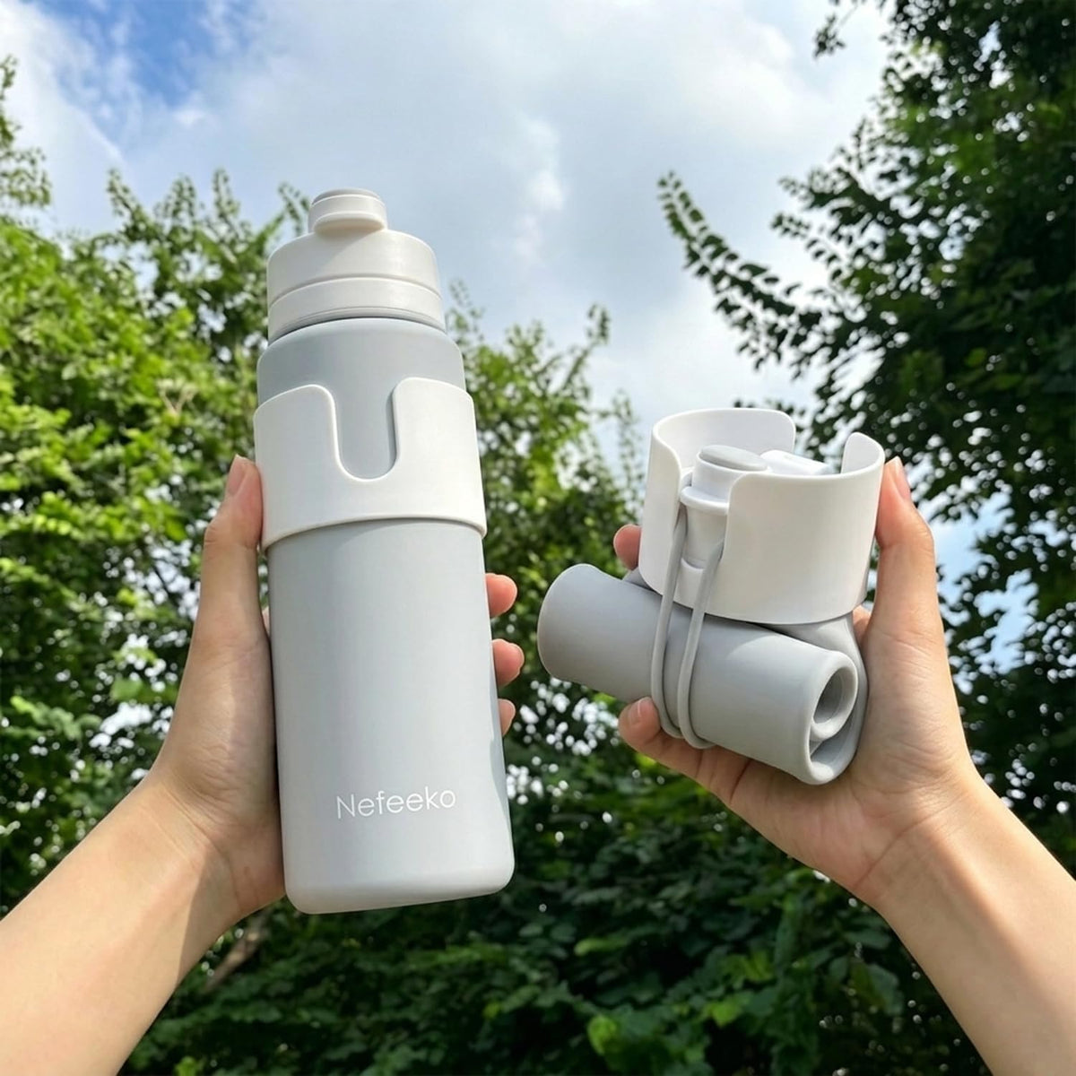 Collapsible Water Bottle, BPA Free 26oz Silicone Water Bottles