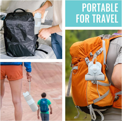 Collapsible Water Bottle, BPA Free 26oz Silicone Water Bottles