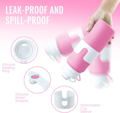 Collapsible Water Bottle, BPA Free 26oz Silicone Water Bottles