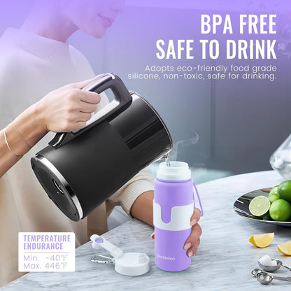 Collapsible Water Bottle, BPA Free 26oz Silicone Water Bottles