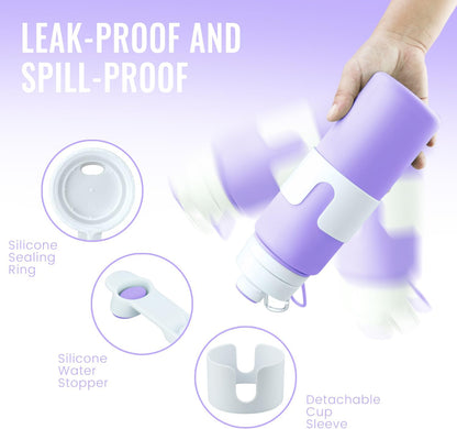 Collapsible Water Bottle, BPA Free 26oz Silicone Water Bottles