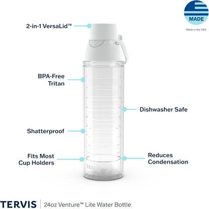 Tervis Venture Lite Pickleball - Spike Dink Ace Made in USA Double Walled Insulated Tumbler Travel Cup Keeps Drinks Cold & Hot, 24oz Water Bottle, Classic