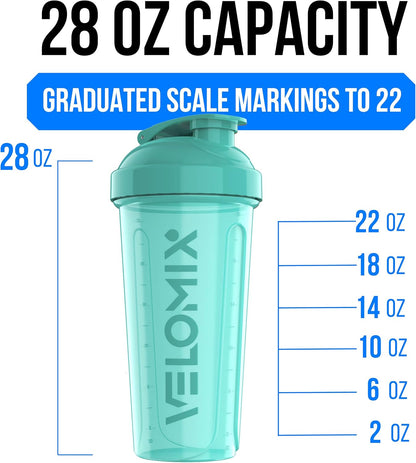 2 Pack 28oz Protein Shaker Bottle for Protein Mixes, Black/Transpar