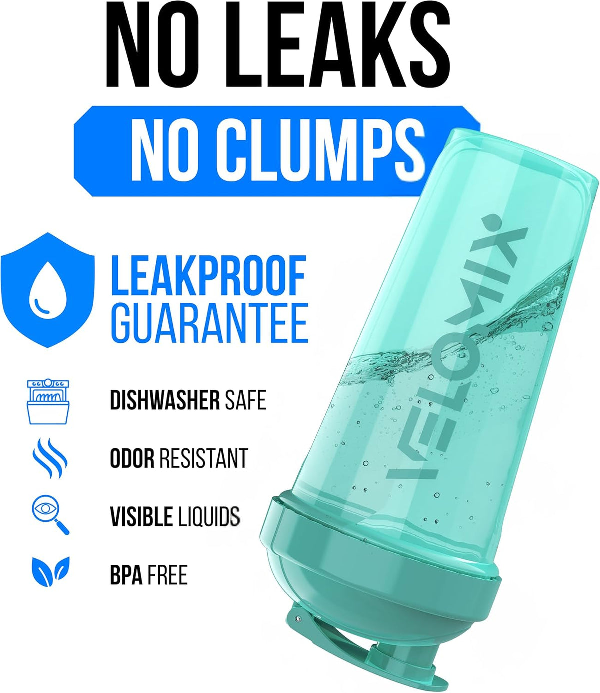 2 Pack 28oz Protein Shaker Bottle for Protein Mixes, Black/Transpar