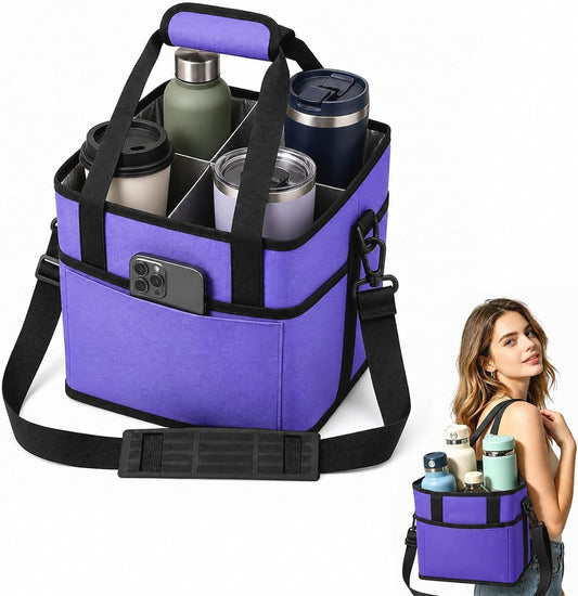 4 Compartment Insulated Drink Carrier Bag for 12-40oz Cups