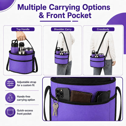 4 Compartment Insulated Drink Carrier Bag for 12-40oz Cups
