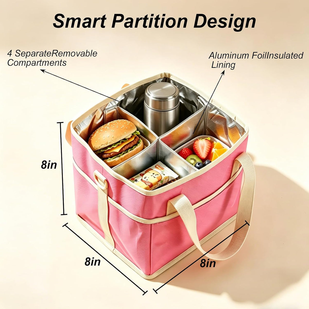 4 Compartment Insulated Drink Carrier Bag for 12-40oz Cups