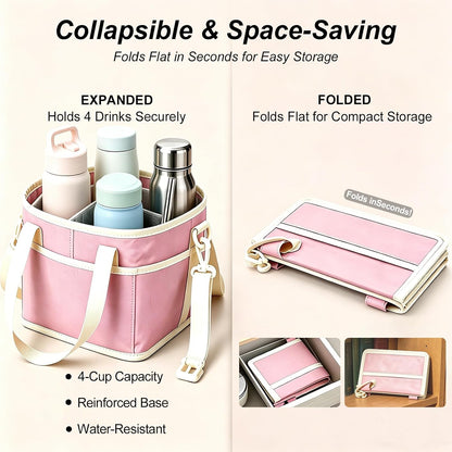 4 Compartment Insulated Drink Carrier Bag for 12-40oz Cups