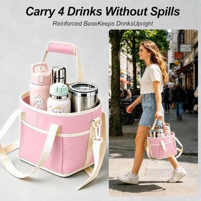 4 Compartment Insulated Drink Carrier Bag for 12-40oz Cups