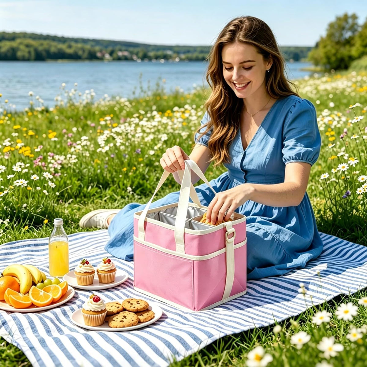 4 Compartment Insulated Drink Carrier Bag for 12-40oz Cups