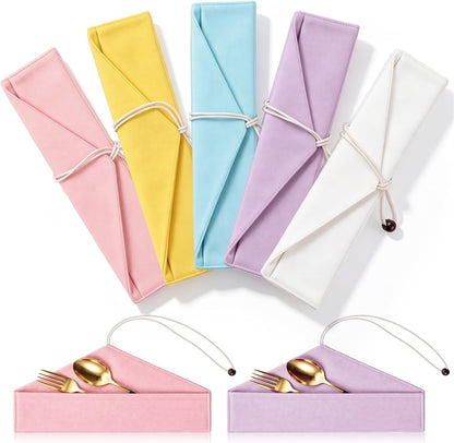 5 Pack Reusable Chopsticks Pouch Travel Case,Japanese,Navy Blue