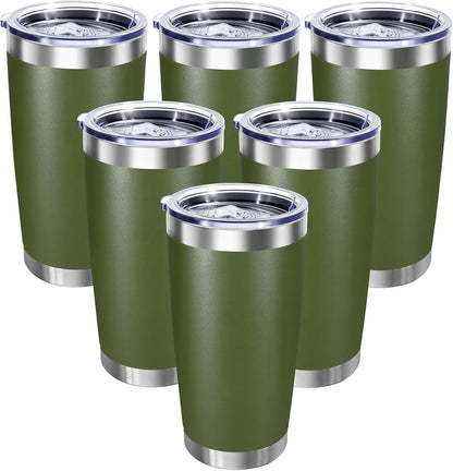 20oz Stainless Steel Tumbler with Lid, Double Wall Vacuum Insulated Powder Coated Travel Mug, Mint Green, 1 Pack
