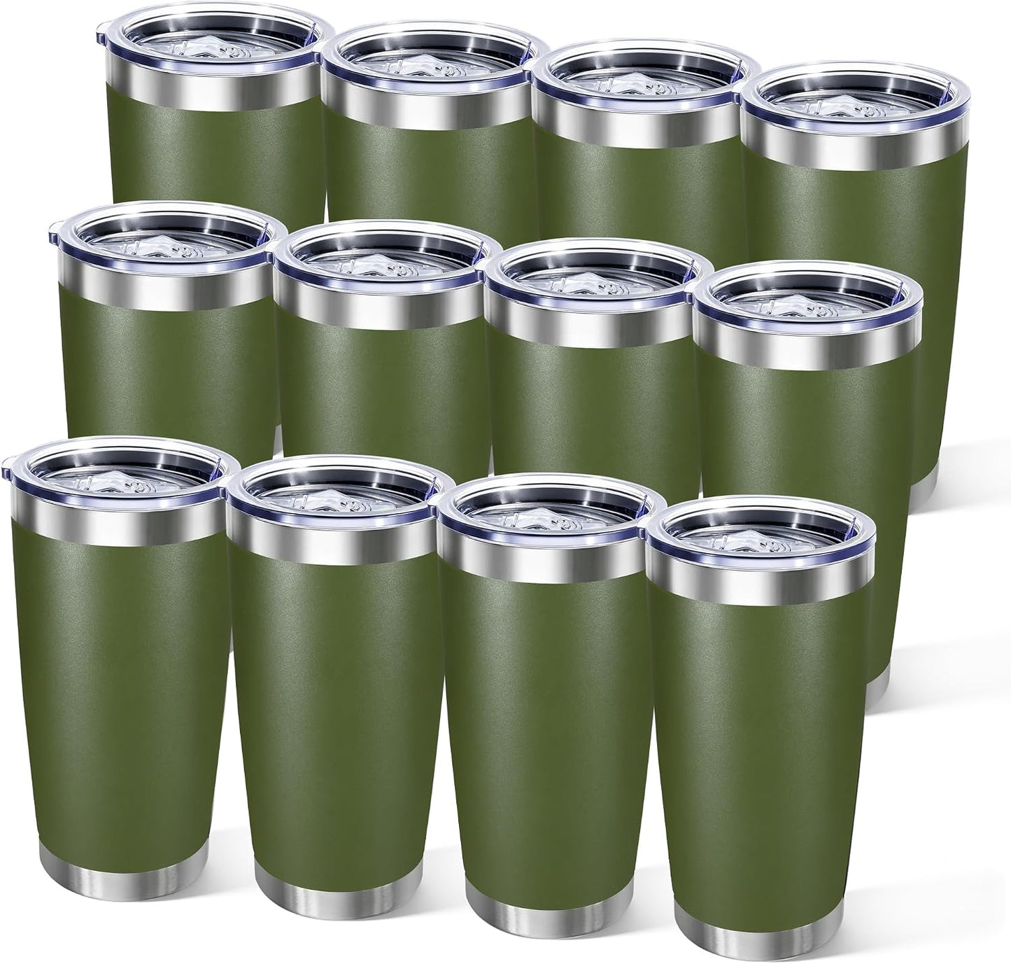 20oz Stainless Steel Tumbler with Lid, Double Wall Vacuum Insulated Powder Coated Travel Mug, Mint Green, 1 Pack