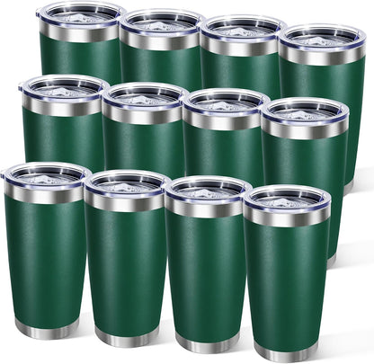 20oz Stainless Steel Tumbler with Lid, Double Wall Vacuum Insulated Powder Coated Travel Mug, Mint Green, 1 Pack