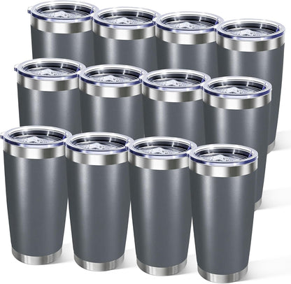 20oz Stainless Steel Tumbler with Lid, Double Wall Vacuum Insulated Powder Coated Travel Mug, Mint Green, 1 Pack